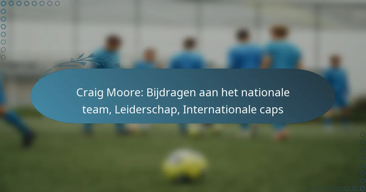 You are currently viewing Craig Moore: Bijdragen aan het nationale team, Leiderschap, Internationale caps